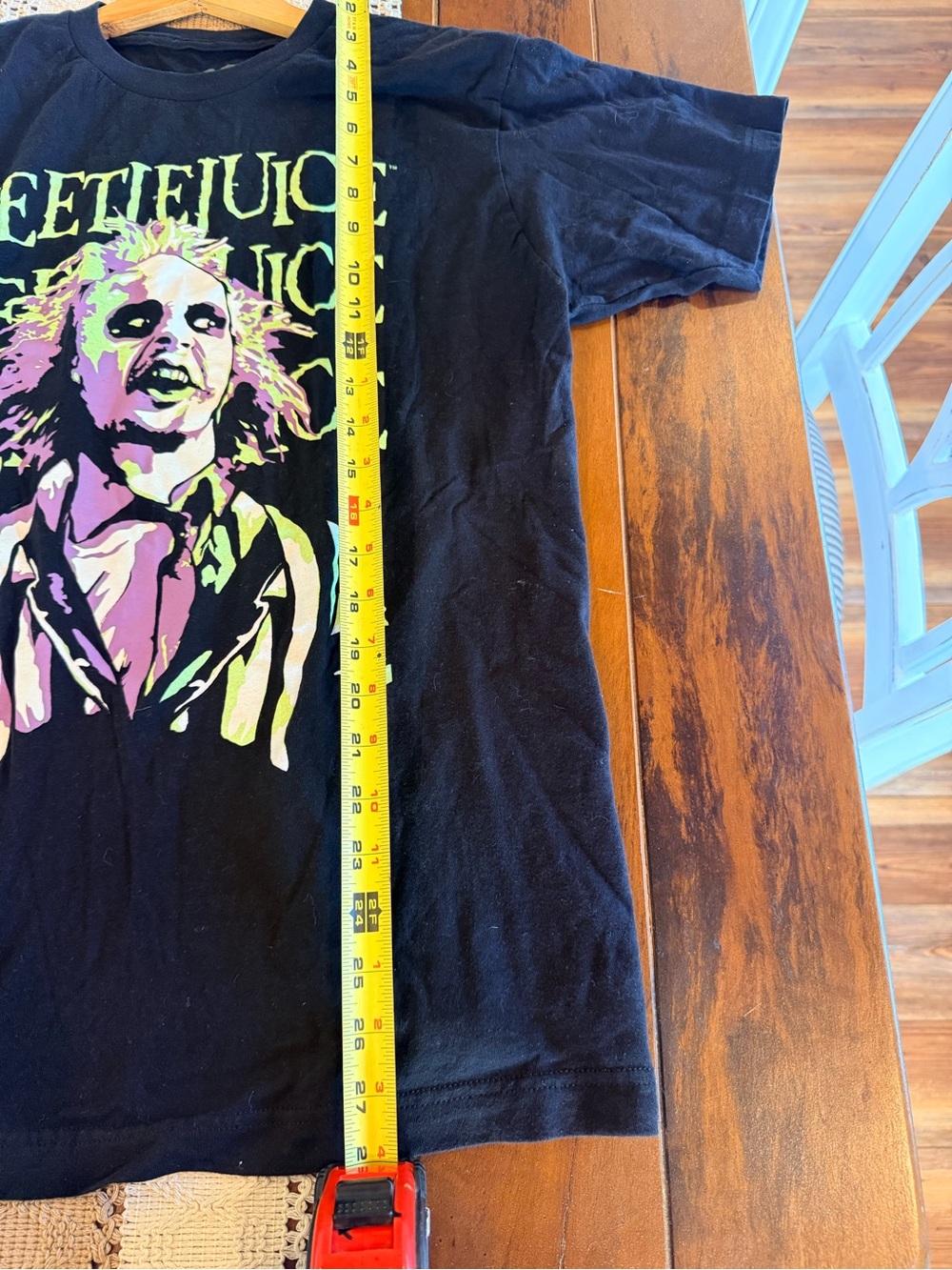 Warner Bros. Beetlejuice Graphic Tee in Black with Neon Yellow & Purple - Picture 5 of 6
